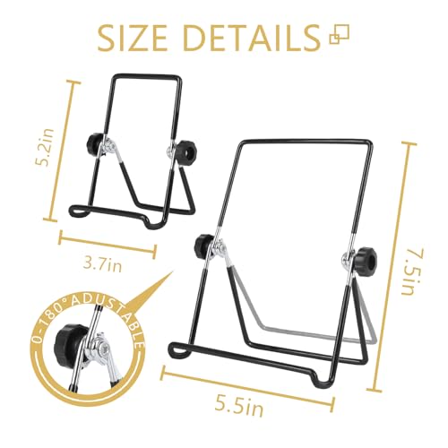 18 Pack Adjustable Wire Easel Stands, 2 Sizes Foldable Display Holders