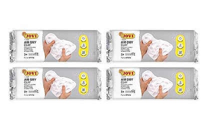 Jovi - Air Dry Clay, Set of 4 Units, 2.2lb Each, Total of 8.8lb, White - color: White, size: 8.8 lb