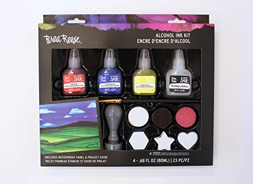 Brea Reese Alcohol Ink Art Kit - Set of Three Alcohol Inks, One Blending Solution and 17 Tools - Everything You Need to Create with Confidence