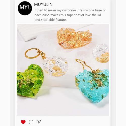 Crystal Stones Pendant Resin Molds, 5-Cavity Necklace Jewelry Silicone Molds for Epoxy Resin, DIY Casting Craft Mold for Keychain Jewelry Making