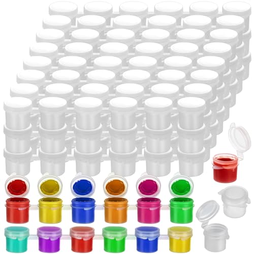 YGAOHF 150 Paint Pot Strips, 5ml/0.17oz Large Empty Paint Pots with Lids, White Glossy Polyethylene PE Containers for Arts & Crafts, School Painting Supplies - color: 25 Strips