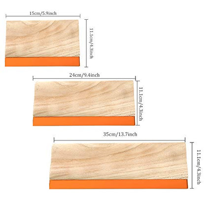 Caydo 3 Pieces 3 Sizes Screen Printing Squeegee, 75 Durometer Wooden Ink Scraper for Screen Printing Fabric, 5.9 Inch, 9.4 Inch and 13.7 Inch with 15.7x12.2inch Screen Printing Press