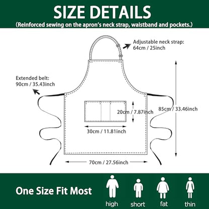 3 Pack Black White Chef Apron, Adjustable Kitchen Apron with 3 Pocket for Men Women Waitress Waiter Serve (Polycotton) - color: Black