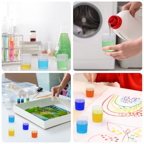 90PCS Epoxy Mixing Cups Kit, 40PCS 100ml Disposable Graduated Cups Transparent Scale Cups with 50 Pack Wooden Stirring Sticks for Paint Mixing, Jewelry Making, Liquid Measuring - color: Clear cups+wooden stick, size: 100ml