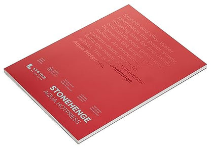 Stonehenge Aqua White Medium Weight Block, 140lb, Hotpress, 9 x 12 Inches, 15 Sheets for Wet and Dry Media