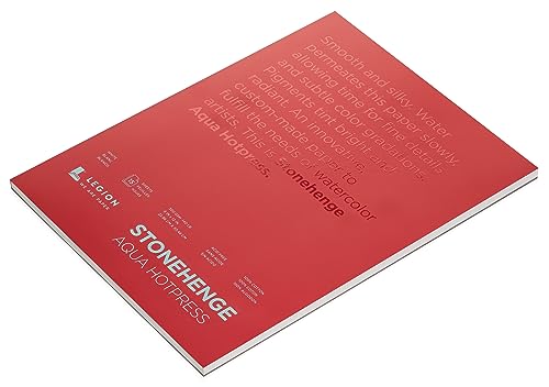 Stonehenge Aqua White Medium Weight Block, 140lb, Hotpress, 9 x 12 Inches, 15 Sheets for Wet and Dry Media