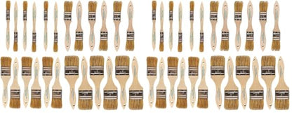 Pro Grade - Chip Brush – Paint Brush Set – 48 Pack - Natural China Bristle Paintbrush Set for Art, Craft, Epoxy, Varnish, Resin, Stain, Glue, Gesso, Primer, Acrylic and Oil Paint - size: 24Pc. Var. (Pack of 2)