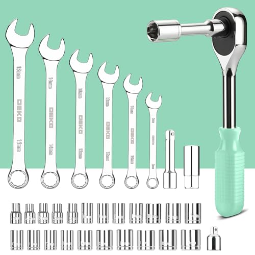 DEKOPRO Tool Set: 228 Piece Home Tool Kit, Household Basic Repair Tool Set Comes with Storage ToolBox, Socket Wrench Set for Car, Hand Tool Box Set for Home - Turquoise - color: Turquoise