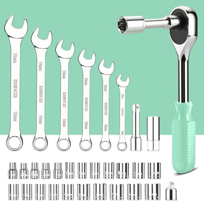 DEKOPRO Tool Set: 228 Piece Home Tool Kit, Household Basic Repair Tool Set Comes with Storage ToolBox, Socket Wrench Set for Car, Hand Tool Box Set for Home - Turquoise - color: Turquoise
