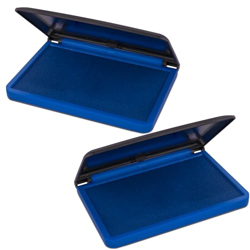 MaxMark Large Blue Stamp Pad - 2-3/4" by 4-1/4" - Premium Quality Felt Pad - Pack of 2 - color: Blue, size: Pack of 2 - 2-3/4" by 4-1/4"