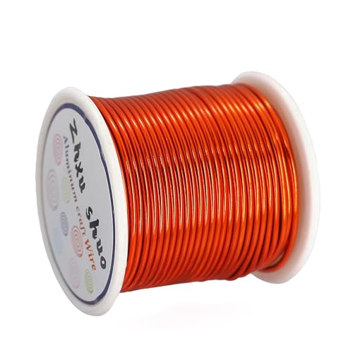 12 Gauge(2mm) Aluminum Wire 35 Yards Anodized Metal Wire for Bonsai Armature Crafting Sculpting Jewelry Craft Making Beading Floral (Orange, 12 Gauge) - color: Orange
