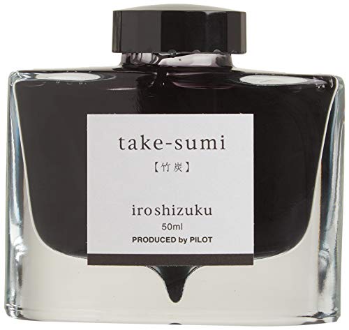 PILOT Iroshizuku Bottled Fountain Pen Ink, Take-Sumi, Bamboo Charcoal (Black) 50ml Bottle (69224)