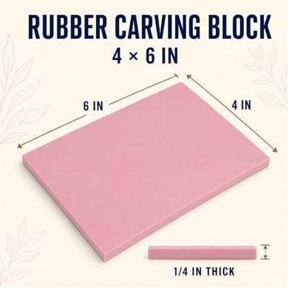 Rubber Block Stamp Carving Block Stamp Making Kit with Cutter Tools, 1 Carving Rubber Stamp for Printmaking, Printing and More - size: 1 Rubber Block + Carving Tool