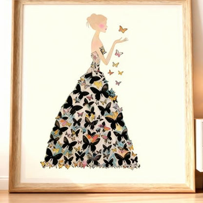 TIAMECH A4 Reusable Wedding Bride Stencil for Painting | Butterflies Girl Layering Template, DIY Wall Art, Wood Furniture, Scrapbook & Crafts (8.3x11.7inch) - style: Wedding Bride