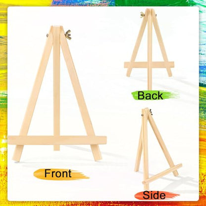 32 Pack 9 Inch Wood Easels, Easel Stand for Painting Canvases | Art and Crafts, Tripod Painting Party Easel, Kid Student Tabletop Easels for Paint, Portable Canvas Photo Picture Sign Holder - style: 32 Pack