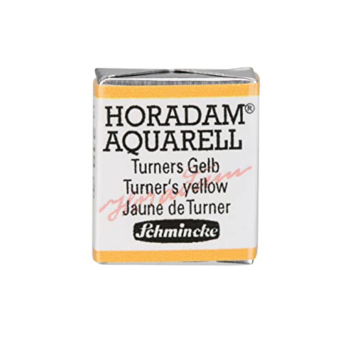 Schmincke HORADAM AQUARELL 219 Turners Yellow, 14 219 044, 1/2 pan - color: 219 Turner`s yellow