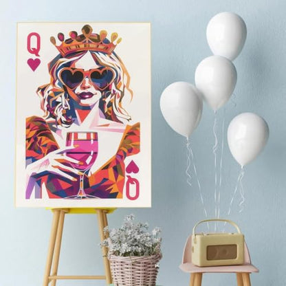 Meothan 5D Queen of Hearts Diamond Art Kits for Adults (11.8x15.7inch) - color: Poker Queen, size: 11.8x15.7in(30x40cm)