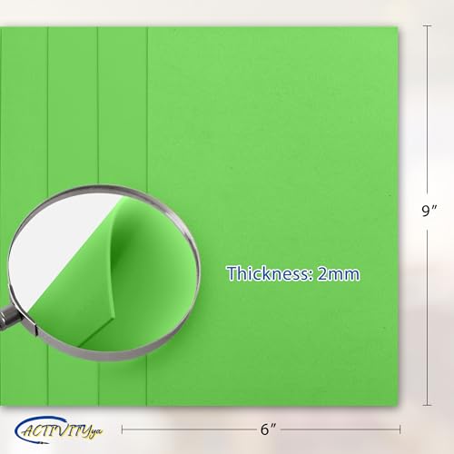 Light Green EVA Foam Sheets, 6 x 9 Inch, 2mm Thick – Foam Paper for DIY Arts and Crafts, School Projects, and More – 8 Pack - color: Lt Green