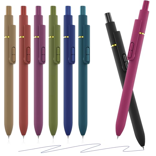8 Pack Blue Gel Pens with Fidget, Quick-drying Blue Ink No Smudge - color: Vintage -Blue Ink-8Pcs