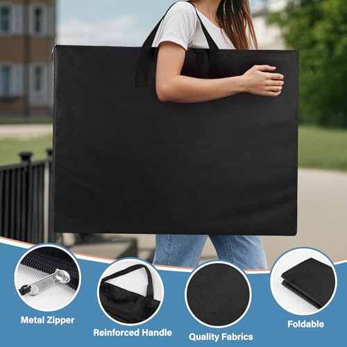 ZKOO 20 x 26 Inch Art Portfolio Bag, Big Art Portfolio Case Light Weight Waterproof Poster Board Storage Bag, Artistic Collection Tote for Artwork, Poster, Sketch Drawing, Canvas (20"*26"-Black) - size: 20*26in-Black
