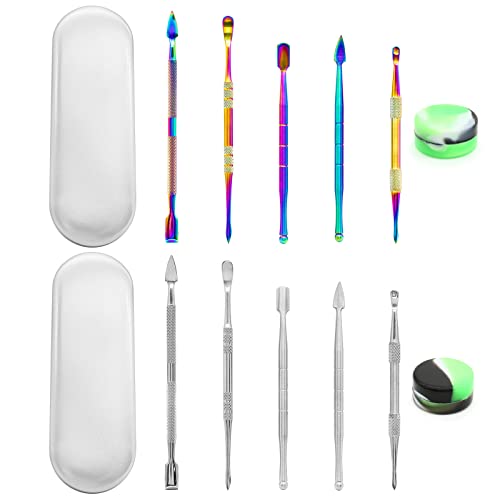 suiwotin 12PCS Wax Carving Tool, Rainbow & Silver - color: Rainbow&Silver - 14PCS