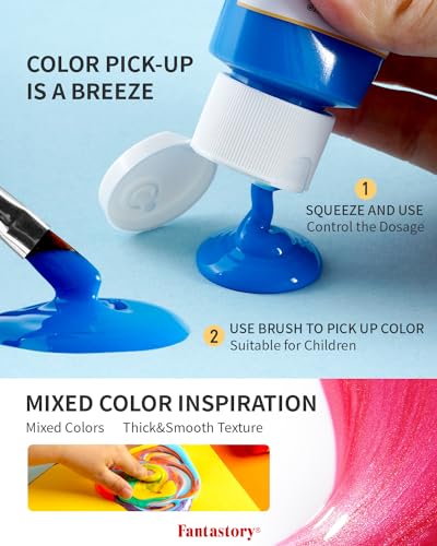 Fantastory 60ml 24 Colors Tempera Paint for Kids