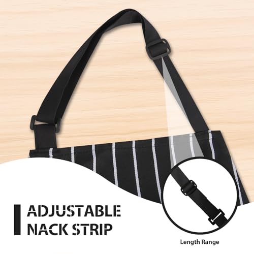 VALOME 2 Pack Kitchen Aprons with Pockets, Cooking Chef Apron for Men Women | Adjustable Neck Strap, Unisex Bib Soft Aprons, Cotton-Blend, for Grilling Cooking Gardening Baking - color: Black & Black