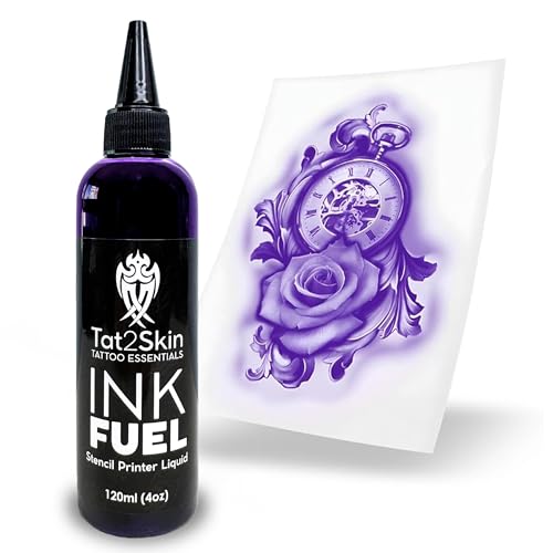 INKFUEL Stencil Printer Ink Refill, Compatible for Stencil Printers, Mess-Free Refilling, High-Definition Stencil Designs, Gentle on All Skin Types (120ml (4oz), Violet) - size: 4.1 fl oz