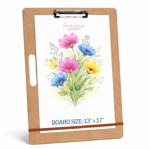 Artlicious Portable Drawing Board with Handle - Sketch Clipboard Artists - size: 13x17