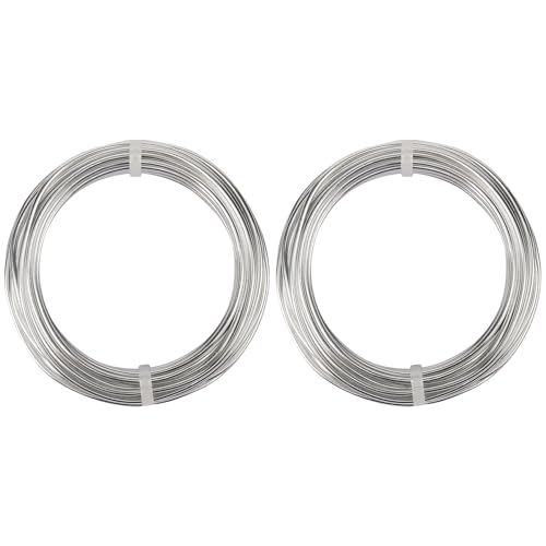 2 Rolls Aluminum Craft Wire, 9 Gauge (3mm) Flexible Metal Wire for Jewelry Making, 65.6 Ft (32.8 Ft/Roll) Bendable Armature Wire for Bonsai, Sculpting and DIY Crafts [Silver] - size: 9Gauge 32.8Ft Each, style: Silver