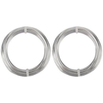 2 Rolls Aluminum Craft Wire, 9 Gauge (3mm) Flexible Metal Wire for Jewelry Making, 65.6 Ft (32.8 Ft/Roll) Bendable Armature Wire for Bonsai, Sculpting and DIY Crafts [Silver] - size: 9Gauge 32.8Ft Each, style: Silver