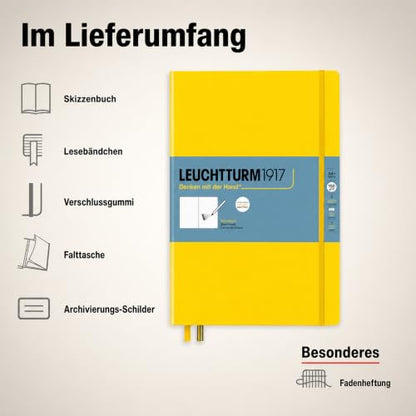 Leuchtturm1917 - Master A4 Hardcover Sketchbook (Lemon) - 112 Pages of 150g/m² Paper - color: Lemon, size: Master (A4+)