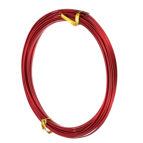 uxcell 18 Gauge Flat Aluminum Wire, 16.40 ft 3mm Wide Aluminum Crafts Wire for Flower Bonsai Crafts Carving DIY Bezel Sculpting Gem Metal Wrap, Bright Red - color: Bright Red, size: 3mm