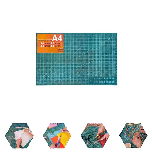 THMINS Self-Healing Sewing Mat, 9"12", Green Cutting Mat,A4 | 5-Ply, Double-Sided, Rotating Cutting Mat, Precision Sewing, Fabric Cutting, Crafts and Scrapbooking - size: 9"×12"
