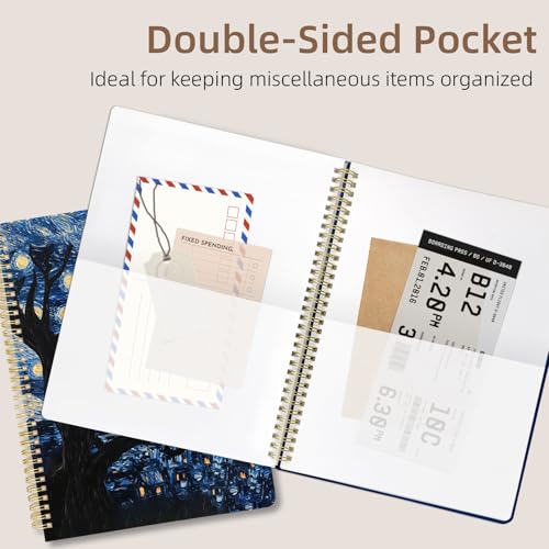 Cute Spiral Notebook journal A4 Aesthetic Pretty Design for Women Girls Kawaii with Pocket, 8.5 x 11 inch, Lined, Cat Galaxy - color: Cat Galaxy, style: Lined