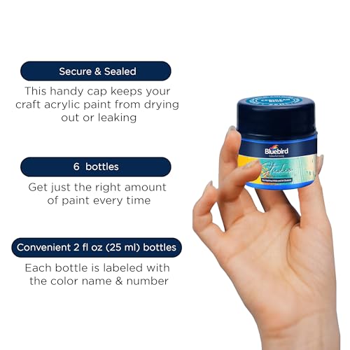 BLUEBIRD Studio Acrylic Paints, Primary Colors, 6-Pack 0.85 Fl Oz each, Basic Acrylic Paint For Students & Beginner Artists - color: PRIMARY COLORS, (6-Pack, 0.85 Fl Oz each)