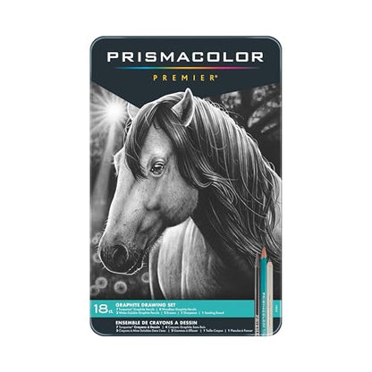 Prismacolor Premier Graphite Drawing Pencils With Erasers & Sharpeners, Adult Coloring, 18-Piece Set - style: Graphite Drawing Set