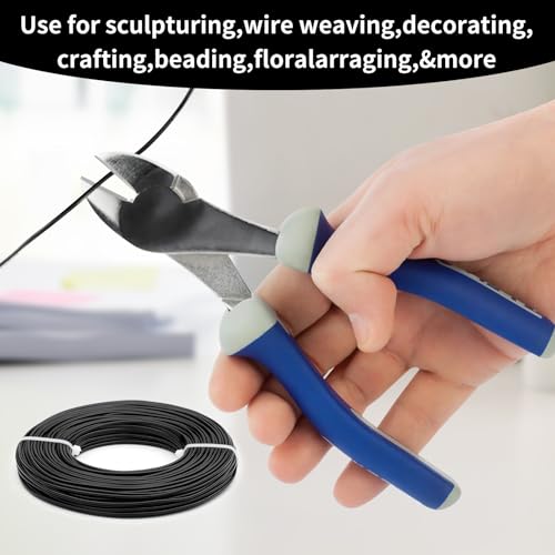 12 Gauge Aluminum Wire 100FT, 2mm Bendable Metal Anodized Aluminum Wire for Sculpting Jewelry Making Crafts Wreath Beading Floral(Black) - color: Black