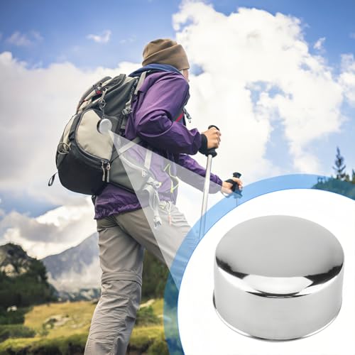 Stainless Steel Collapsible Cup, 150ml Camping Folding Cup Retractable Travel Mug with Lid Keychain Portable Drinking Outdoor Demountable Stackable Expandable Protective Cap for Hiking Picnic(M) - size: M