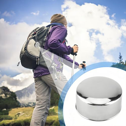 Stainless Steel Collapsible Cup, 150ml Camping Folding Cup Retractable Travel Mug with Lid Keychain Portable Drinking Outdoor Demountable Stackable Expandable Protective Cap for Hiking Picnic(M) - size: M
