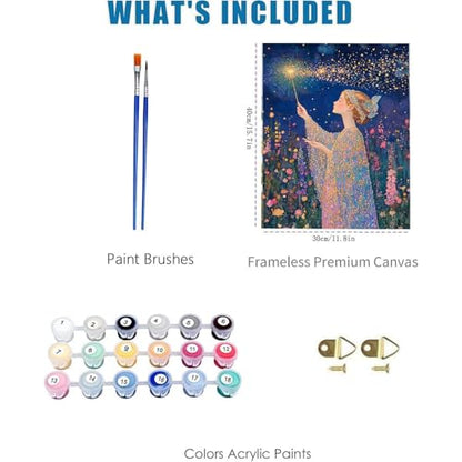 niurenmaoyi Elf Paint by Numbers Kit for Adult Beginner,16X20in - color: Adults' Paint-By-Number Kits-0521-05