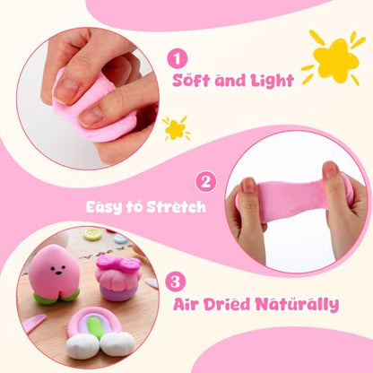 VioraWhite 72 Pcs 38oz Air Dry Clay Bulk Modeling Clay,Light Pink | Ultra Lightweight Foam Modeling Clay for Kids Adults, DIY Gifts Party Arts Crafts, School Project Supplies - color: Light Pink