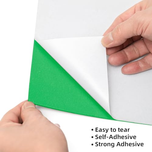 MEARCOOH Self Adhesive Foam Sheets, Green 9x12 Inch 2mm Sticky Eva Foam Paper for Crafts Cardmaking Photo Frames Classroom Scrapbooking Christmas Crafts (Green 10 Sheets) - color: Green Self-adhesive, size: 9X12in-2mm