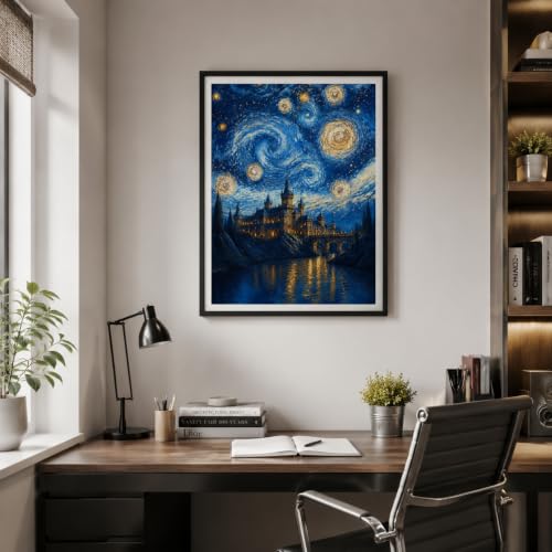 PINFFSHU Starry Night Diamond Painting Kits for Adult Beginners - color: blue