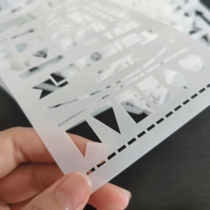 36 PCS Plastic Journal Stencils for Bullet Junk Journal Notebook Diary Drawing Scrapbook Journal Stencil Templates 4x7 Inch - color: 36 Bullet