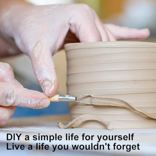 61 PCS Complete Clay Sculpting Tools Kit: All-in-One Pottery Tools with Stainless Steel & Wooden Handles for Modeling Polymer, Ceramic, Air Dry Clay - for Beginners & Artists