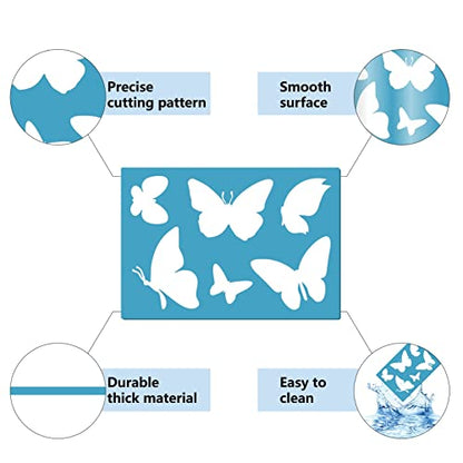 GORGECRAFT 2 Styles Jewelry Shape Template Reusable Earrings Making Plastic Butterfly Cutouts Cutting Stencil Lapidary Templates for Cabochons Bracelets Earrings Making Jewelry DIY Crafts 5x3.5 inch - style: Tropical