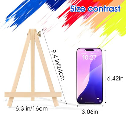 12 Pack 9 Inch Wood Easels, Easel Stand for Painting Canvases | Art and Crafts, Tripod Painting Party Easel, Kid Student Tabletop Easels for Paint, Portable Canvas Photo Picture Sign Holder - style: 12 Pack