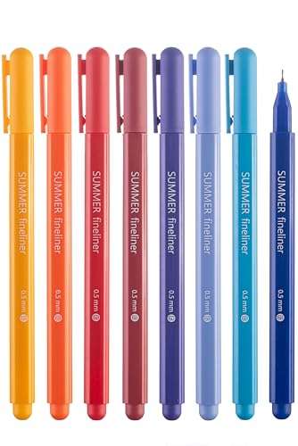 DIVERSEBEE Fine Tip Pens, 0.5mm Fine Point, Assorted Colors (Summer) - color: Summer