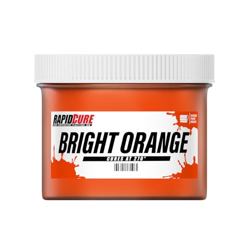 Rapid Cure Bright Orange Plastisol Ink - Screen Printing Ink, Gallon | Cures At 270°F Vs. Standard 320°F - Bold Opaque Color, Non-Phthalate, CPSIA Safe, USA Made - Bright Orange - color: Bright Orange, size: 128 fl oz